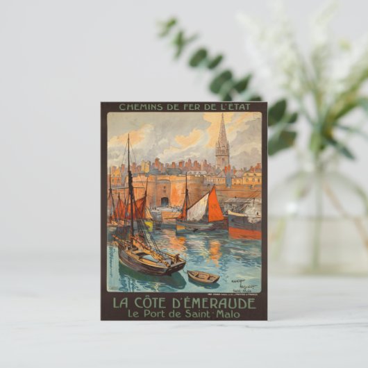 Saint Malo Frankrijk -  Frans reisbureau Briefkaart (Staand voorkant)