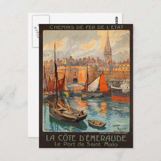 Saint Malo Frankrijk -  Frans reisbureau Briefkaart (Voorkant / Achterkant)