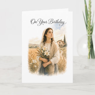 Saint Maria Goretti Catholic Birthday Card Kaart