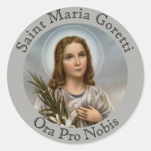 Saint Maria Goretti Lily Girl Ronde Sticker
