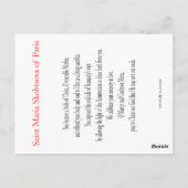 Saint Maria of Paris Prayer Card Briefkaart (Achterkant)