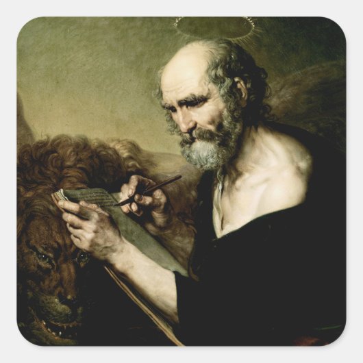 Saint Mark de Evangelist Vierkante Sticker (Voorkant)