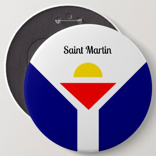 Saint Martin, Caraïbisch gebied Ronde Button 6,0 Cm (Voorkant /achterkant)