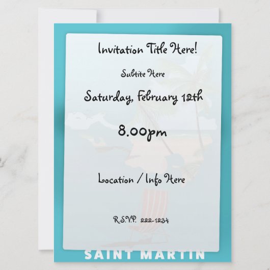 Saint Martin Carte illustrée. (Dos)