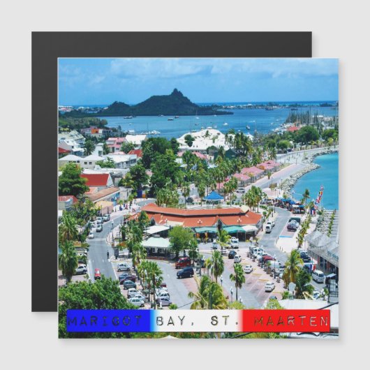 Saint-Martin - Carte magnétique de la baie Marigot (Devant / Derrière)