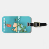 Saint Martin illustreerde kaart. Bagagelabel (Voorkant horizontaal)