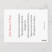 Saint Martin of Tours Prayer Card Briefkaart (Achterkant)