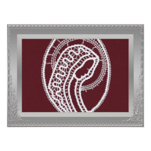 Saint Mary Elegant Silver Border lijst, aangepast Foto Afdruk