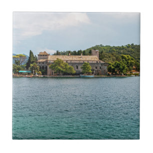Saint Mary klooster op het eiland Mljet - Kroatië Tegeltje