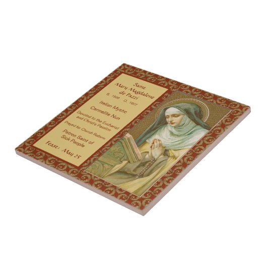 Saint Mary Magdalene de Pazzi (JM 45) Tegeltje (Zijkant)