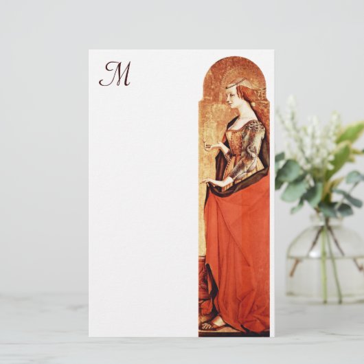 SAINT MARY MAGDALENE MONOGRAM Goud, Rood, Wit Briefpapier (Staand voorkant)