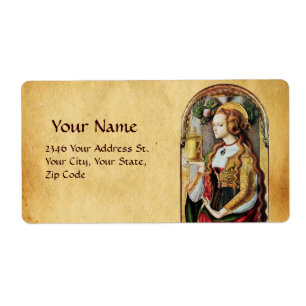 SAINT MARY MAGDALENE Parchment Etiket
