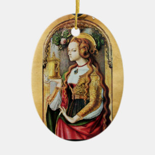 SAINT MARY MAGDALENE , Parchment Keramisch Ornament