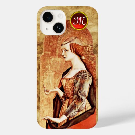 SAINT MARY MAGDALENE Parchment Ruby Gem Monogram Case-Mate iPhone Case (Achterkant)