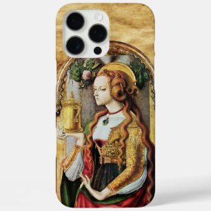 SAINT MARY MAGDALENE Parchment Ruby Gem Monogram iPhone 16 Pro Max Hoesje
