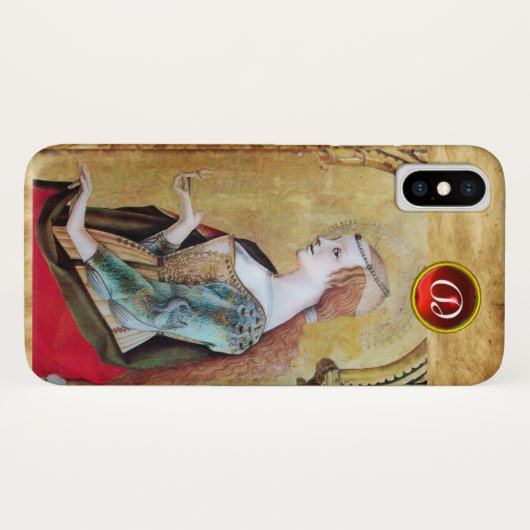 SAINT MARY MAGDALENE Parchment Ruby Gem Monogram Case-Mate iPhone Case (Achterkant (horizontaal))