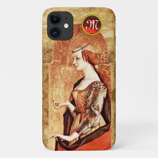 SAINT MARY MAGDALENE Parchment Ruby Gem Monogram Case-Mate iPhone Case (Achterkant)