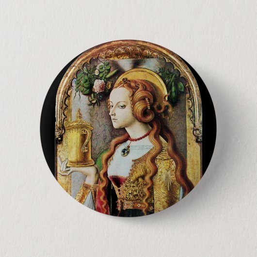 SAINT MARY MAGDALENE RONDE BUTTON 5,7 CM (Voorkant)
