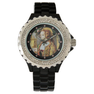 SAINT MARY MAGDALENE Roze stenen Horloge