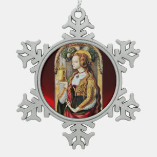SAINT MARY MAGDALENE TIN SNEEUWVLOK ORNAMENT