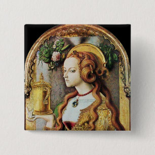 SAINT MARY MAGDALENE VIERKANTE BUTTON 5,1 CM