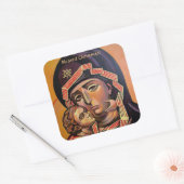 Saint Mary Teotokos Vierkante Sticker (Envelop)