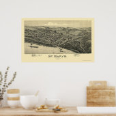 Saint Mary's, WV Panoramic Map - 1895 Poster (Keuken)