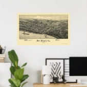 Saint Mary's, WV Panoramic Map - 1895 Poster (Thuiskantoor)