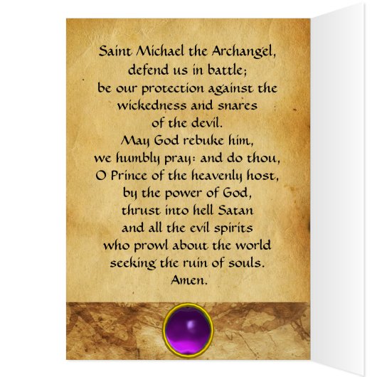 SAINT MICHAEL ARCHANGEL MET DRAGON Prayer (Binnen (Links))