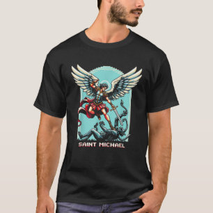 Saint Michael De Aartsengel Katholieke Video Spel T-shirt