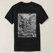 Saint Michael de Archangel katholieke Angel Warr T-shirt (Design voorkant)