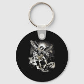 Saint Michael Defeating Satan Archangel Warrior Sleutelhanger (Voorkant)