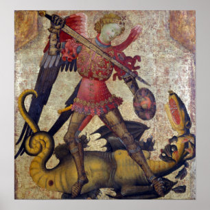 Saint Michael en de Dragon Poster