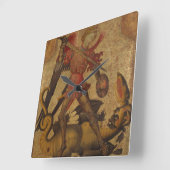 Saint Michael en de Dragon Vierkante Klok (Hoek)