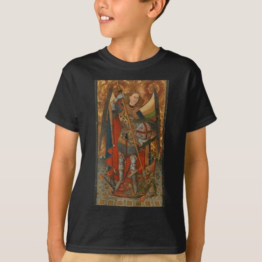Saint Michael The Archangel Defeating Satan Christ T-shirt (Voorkant)