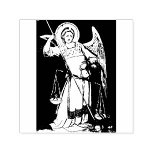 Saint Michael the Archangel Rubber Stamp Zelfinktende Stempel