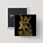 Saint Michael The Archangel Vierkante Button 5,1 Cm (Voorkant /achterkant)