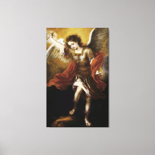 Saint Michael van Murillo Canvas Afdruk
