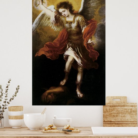 Saint Michael van Murillo Poster (Keuken)