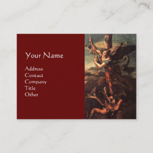 SAINT MICHAEL VANGUISHING SATAN, brown Visitekaartje
