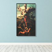 SAINT MICHAEL VANGUISHING SATAN CANVAS AFDRUK (Insitu (Houten vloer))