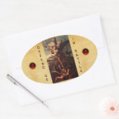 SAINT MICHAEL VANGUISHING SATAN OVALE STICKER (Envelop)