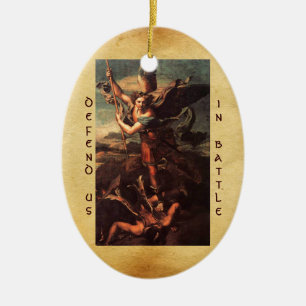 SAINT MICHAEL VANGUISHING SATAN Prayer Keramisch Ornament