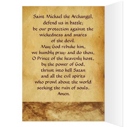 SAINT MICHAEL VANGUISHING SATAN Prière (Intérieur (Gauche))