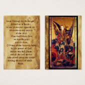 Saint Michael Vanquishing the Devil Prayer Card (Devant & derrière)