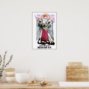 Saint Michael vecht tegen de draak Poster