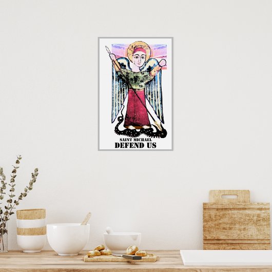 Saint Michael vecht tegen de draak Poster (Keuken)