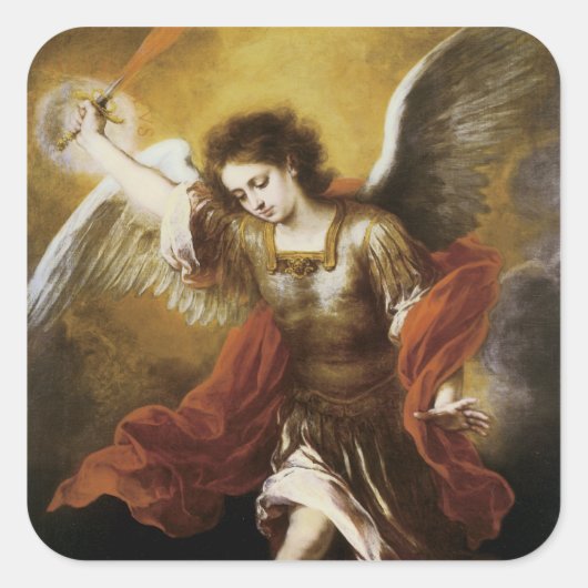 Saint Michael Vierkante Sticker (Voorkant)