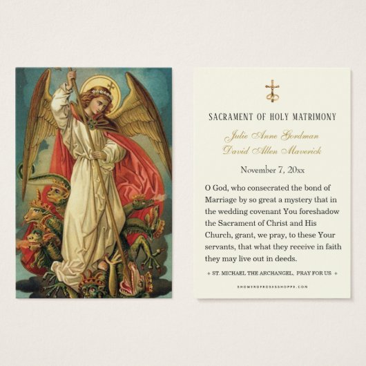 Saint Michel Archangel Mariage Saint Card (Devant & derrière)