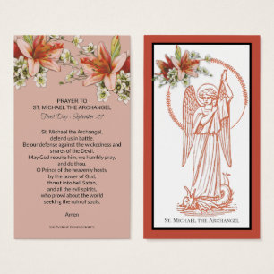 Saint Michel l'Archange Prière Carte Sainte